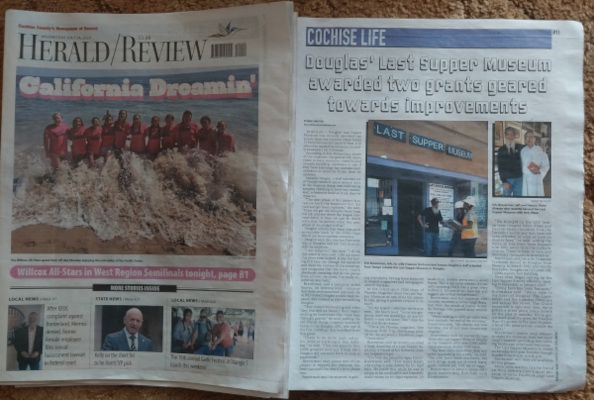 July 23, 2024 - Herald Review - Douglas: Last Supper Museum Awarded Two Grants - Story by Bruce Whetten